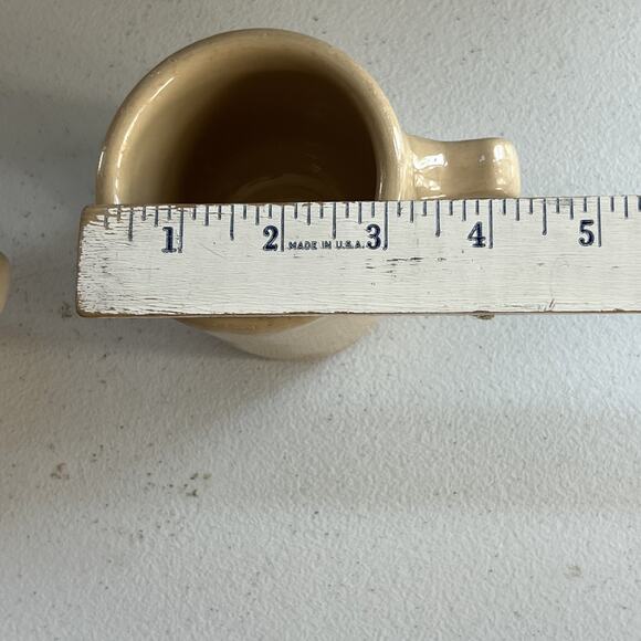 Wallace and Tepco China Coffee Mugs Set of 2 Tan 3.5" Tall Heavy Restaurant Ware - Picture 11 of 15